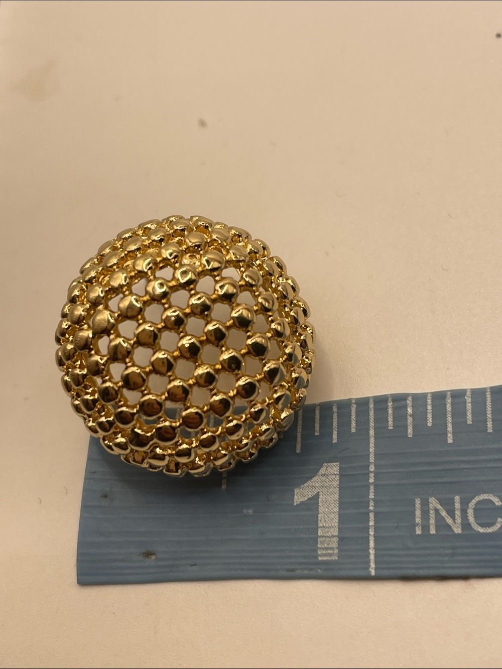 Natasha Couture Gold Textured Dome Stud Earrings - Picture 5 of 5